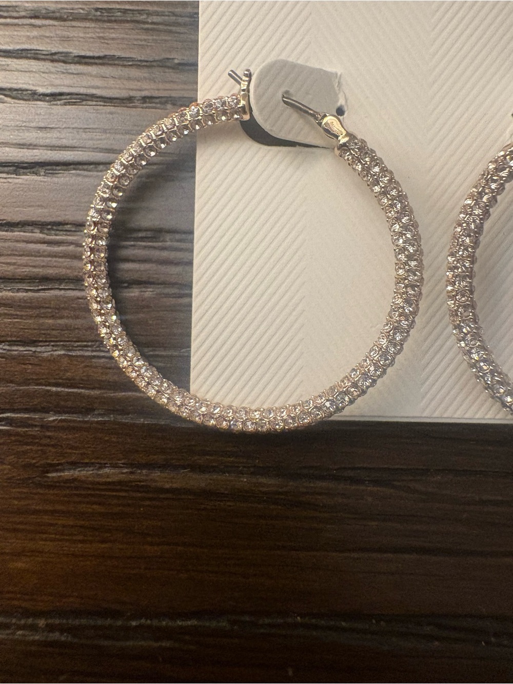 NEW Ralph Lauren Crystal Hoop Earrings - Picture 3 of 4